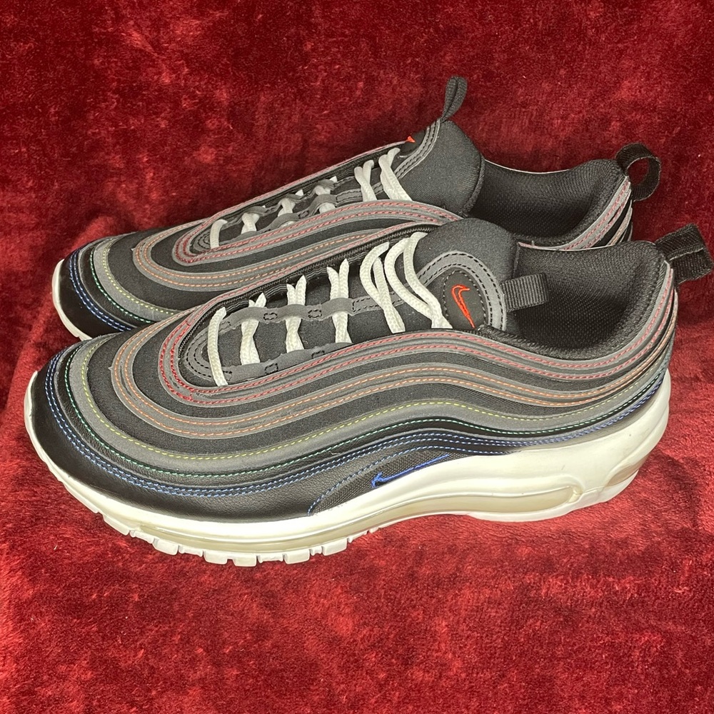 Air Max ‘97 Black - Rainbow Stitching | Size 7.5 🌈